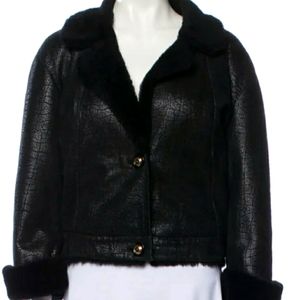 NWOT MARC JACOB'S BLACK 🖤 SHORT SHEARLING JACKET SZ MEDIUM .....